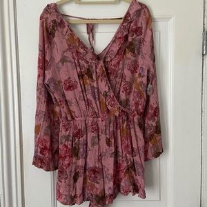 Mossimo Supply Co XL Dusty Pink Floral Romper